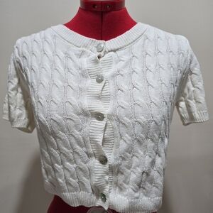 Cream Cable Knit Cardigan